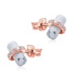 White Stone inward CZ Crystal Silver Stud Earring STS-5669